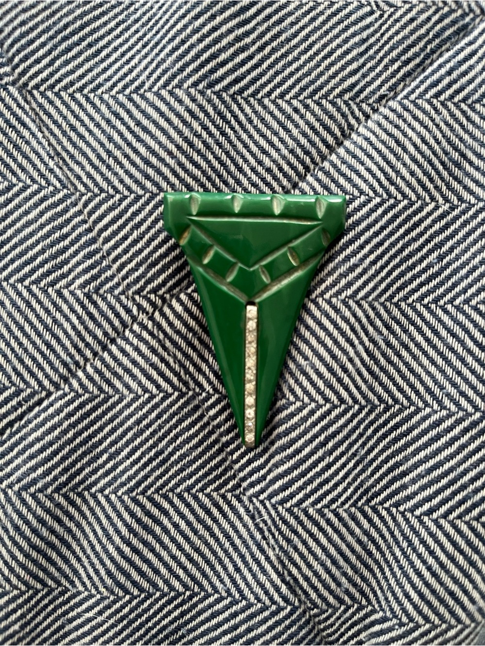 Green Vintage Geometric Dress Clip